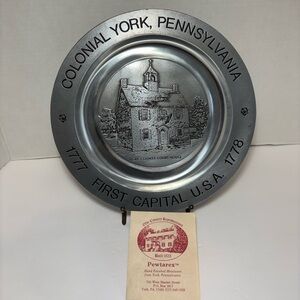 Pewtarex Colonial York PA Plate 1st Capital USA 1777-1778 Limited Edition 5127